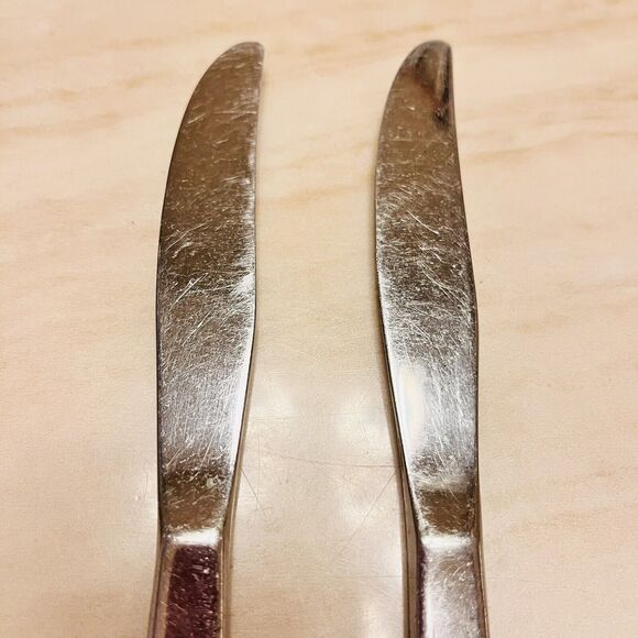 2pc Oneida Profile Oneidacraft Deluxe Stainless Modern Solid Knife SLANT HDL - Picture 6 of 6